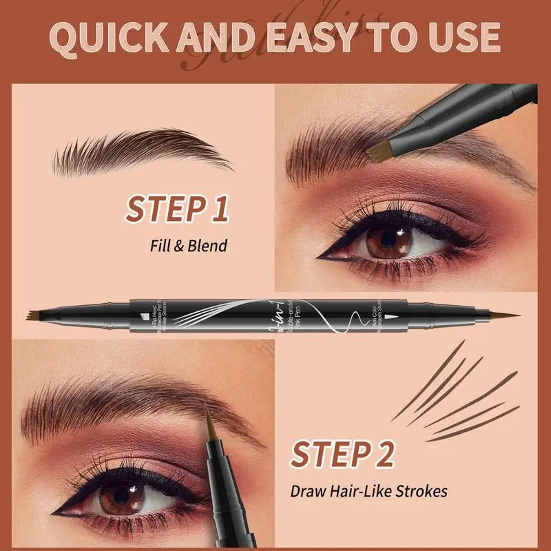 4D Microblading Eyebrow Pen 4 Forks Tip Eyebrow Tattoo Pencil Long Lasting Fine Sketch Liquid Eye Brow Make Up Brow Pencil