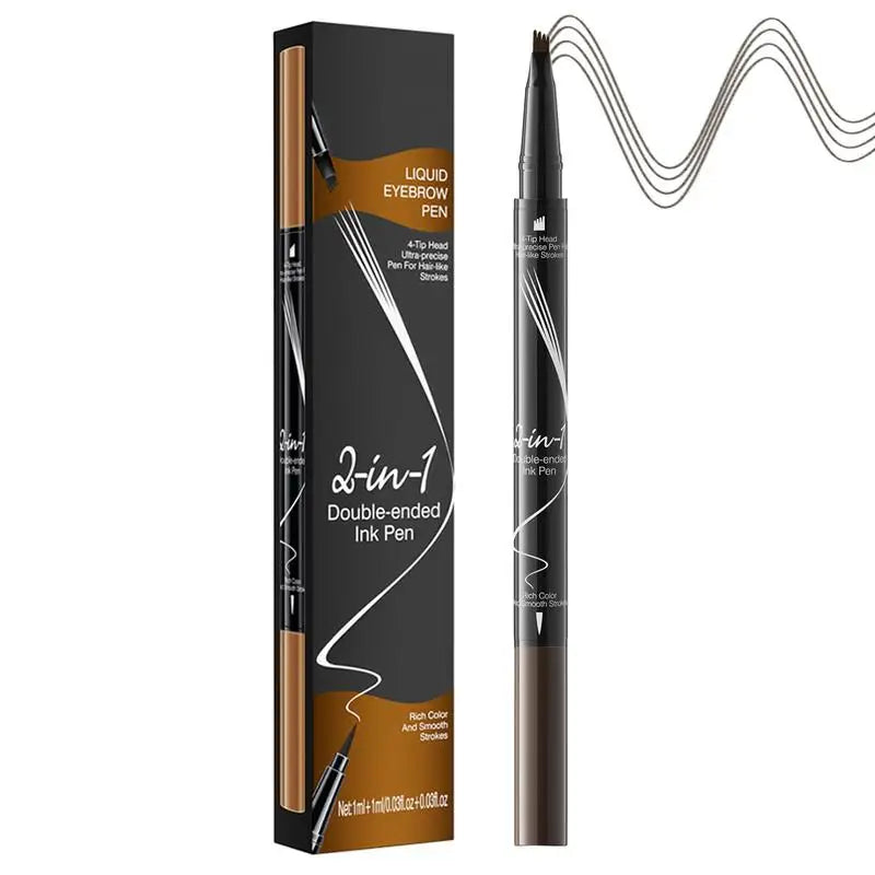 4D Microblading Eyebrow Pen 4 Forks Tip Eyebrow Tattoo Pencil Long Lasting Fine Sketch Liquid Eye Brow Make Up Brow Pencil