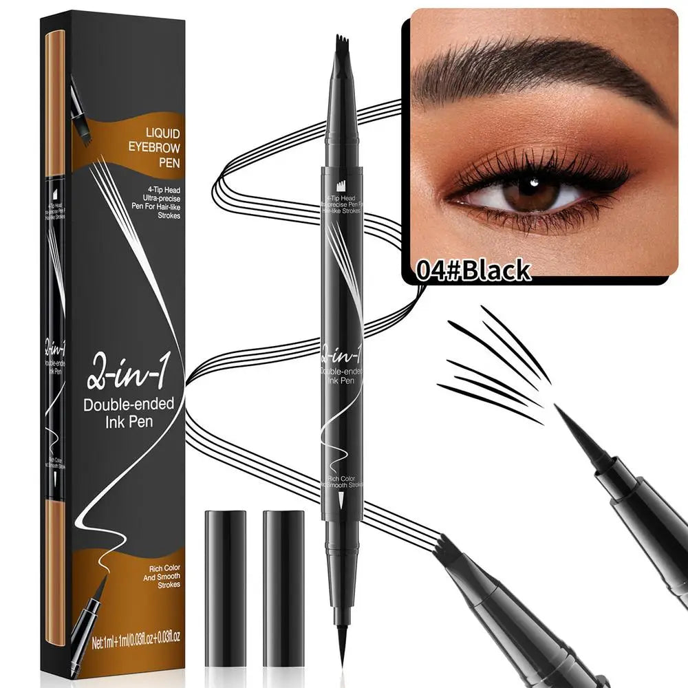 4D Microblading Eyebrow Pen 4 Forks Tip Eyebrow Tattoo Pencil Long Lasting Fine Sketch Liquid Eye Brow Make Up Brow Pencil