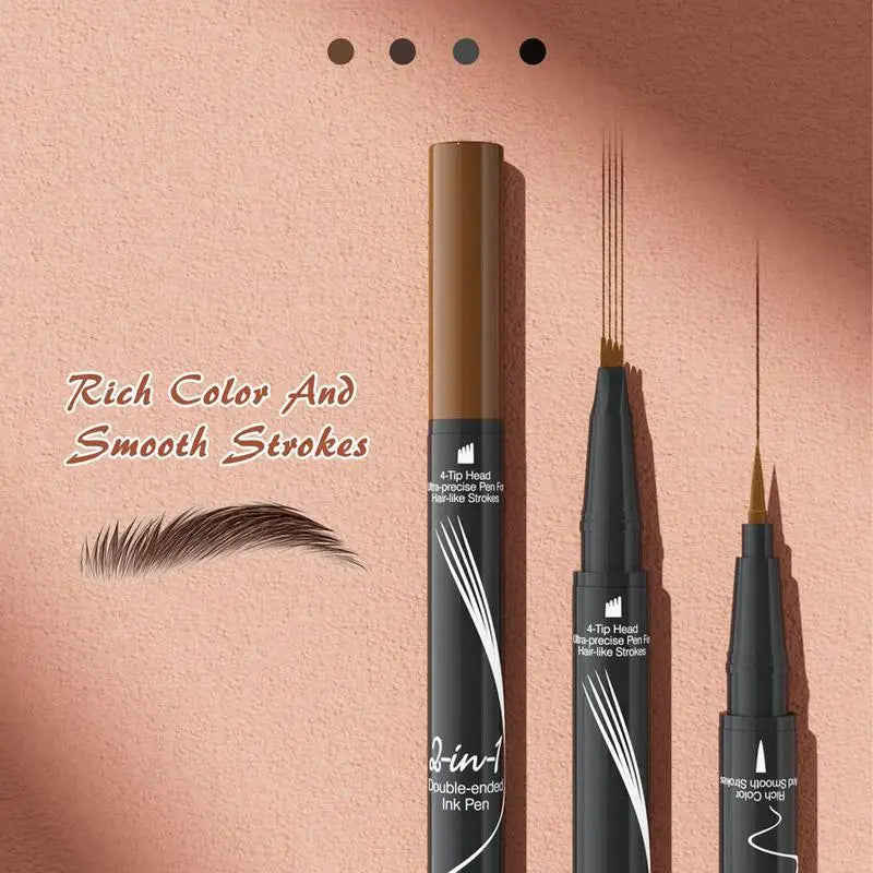 4D Microblading Eyebrow Pen 4 Forks Tip Eyebrow Tattoo Pencil Long Lasting Fine Sketch Liquid Eye Brow Make Up Brow Pencil